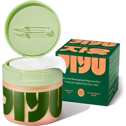 One Living Earth JIYU Skin Cell Renewal and Rejuvenation Toning & Brightening Face Pads - 100 Pads